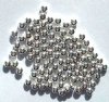 100 2x3mm Bright Silver Plated Fluted Melon Beads